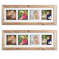 2 ks Dřevěný rám na 4 foto 12 x 12 cm,NATURAL-FRAME