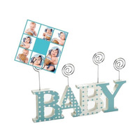 Dřevěný dětský fotorámeček-fotoclip BABY CLIP modrý kph