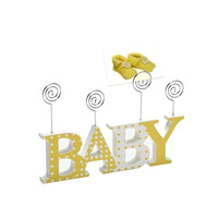 Dětský dřevěný fotorámeček-fotoclip BABY žlutá kph