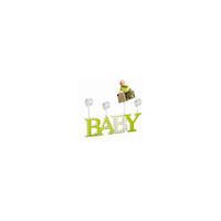 Dětský dřevěný fotorámeček-fotoclip BABY zelený kph