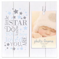 Dětský fotorámeček 10x15 s kolíčkem LITTLE STARS modrý Innova Editions Ltd