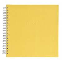 Spirálové fotoalbum LINEN Scrapbook 25x25/50 žluté INNOVA