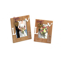 Svatební dřevěný fotorámeček s aplikací RAPTURE OF LOVE 10x15 cm natur kph