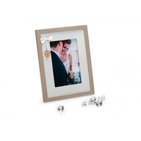Svatební dřevěný fotorámeček s aplikací WEDDING PORTRAIT 10x15 bílý kph